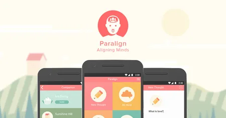 Three phones showing Paralign app screens below its logo.