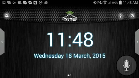 Android car dashboard screen showing the time 11:48 and the date Wednesday 18 March, 2015.