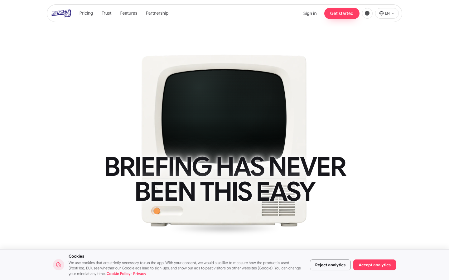 The BriefMaster 3000 homepage