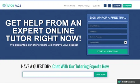 Homepage 'Get help from an expert online tutor right now!' with a signup form.