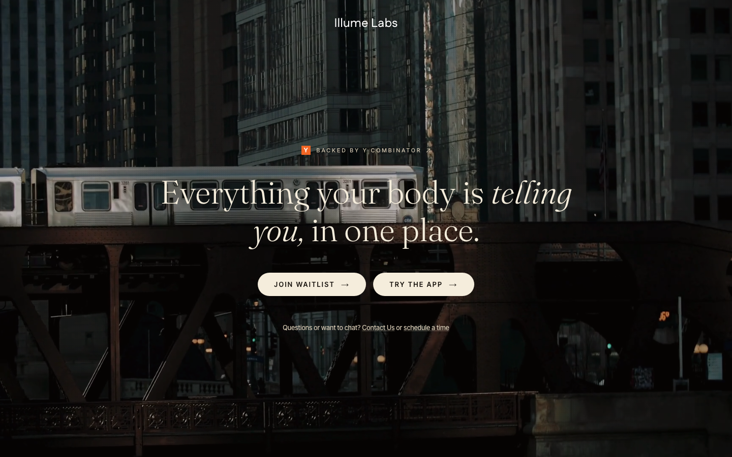 The Illume homepage