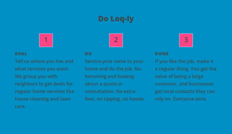 Blue section headed "Do Loq-ly" with three numbered steps.